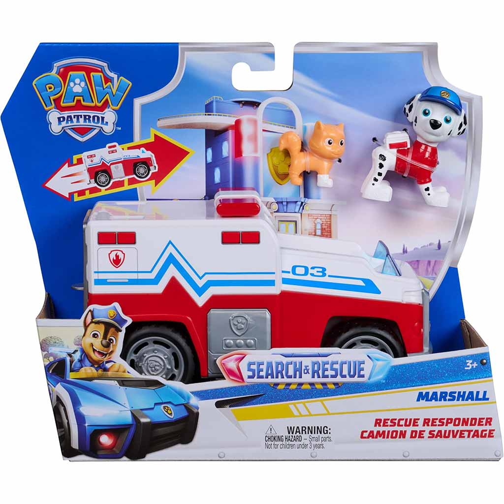 Paw Patrol: Search & Rescue Rückzieh-Marshall-Fahrzeug mit Figur – Spin Master