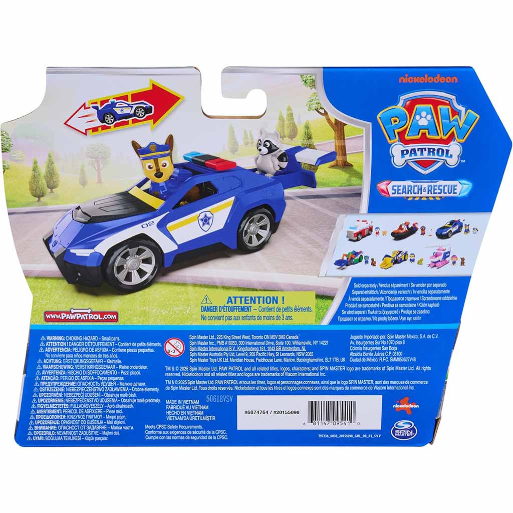 Paw Patrol: Search & Rescue Rückziehauto von Chase mit Figur – Spin Master kép 2