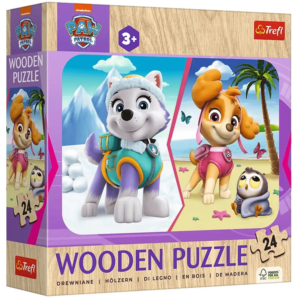 Paw Patrol Skye und Everest Abenteuer 24-teiliges Holzpuzzle - Trefl