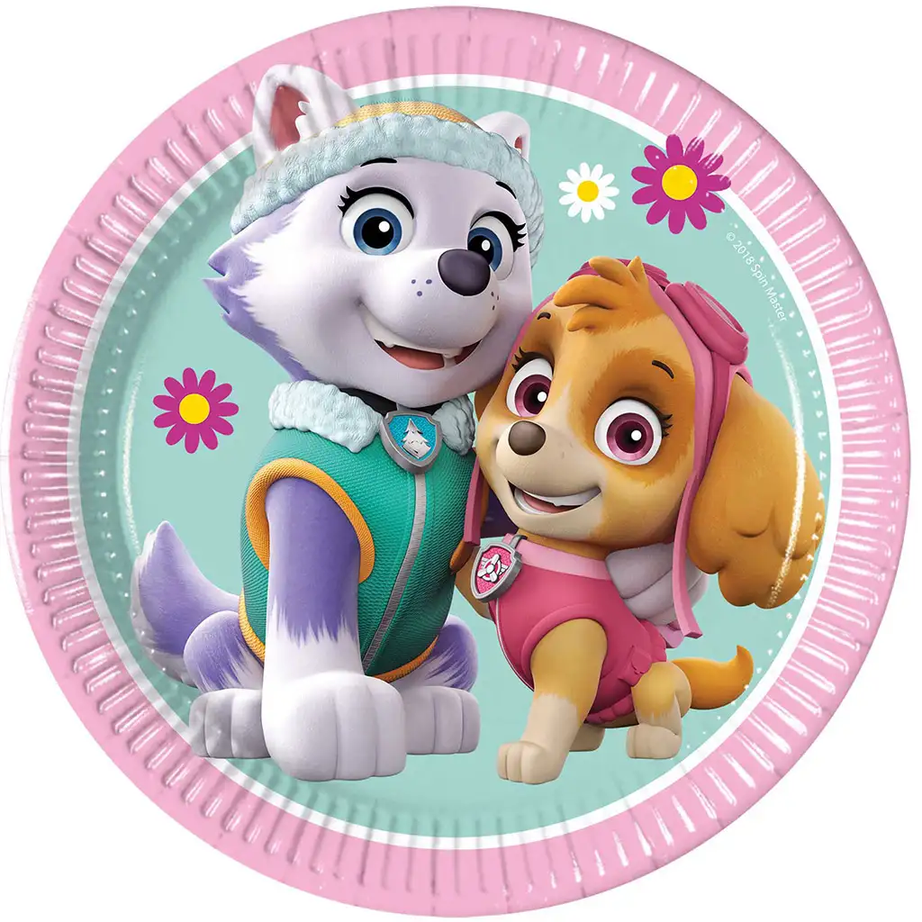 Paw Patrol Skye und Everest Party Pappteller 8er-Set