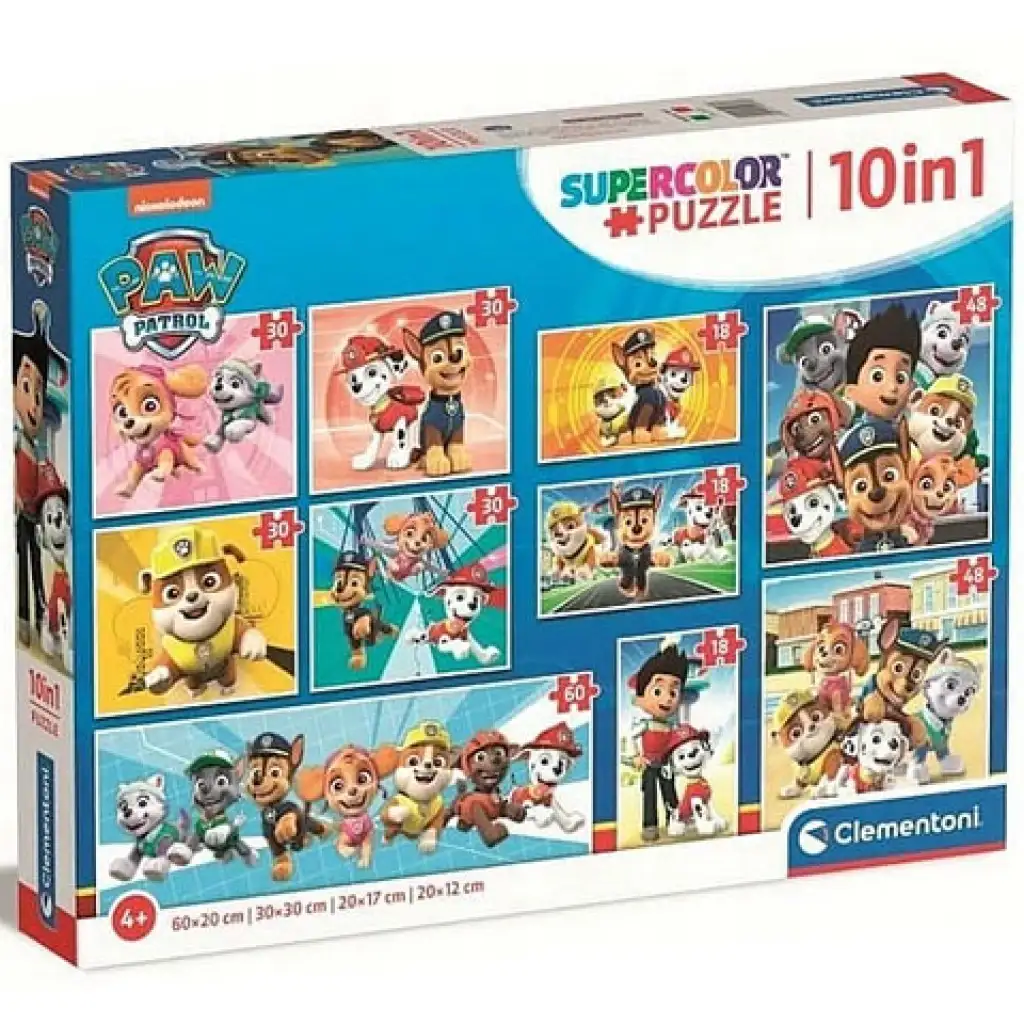Paw Patrol Supercolor 10-in-1 Puzzle - Clementoni