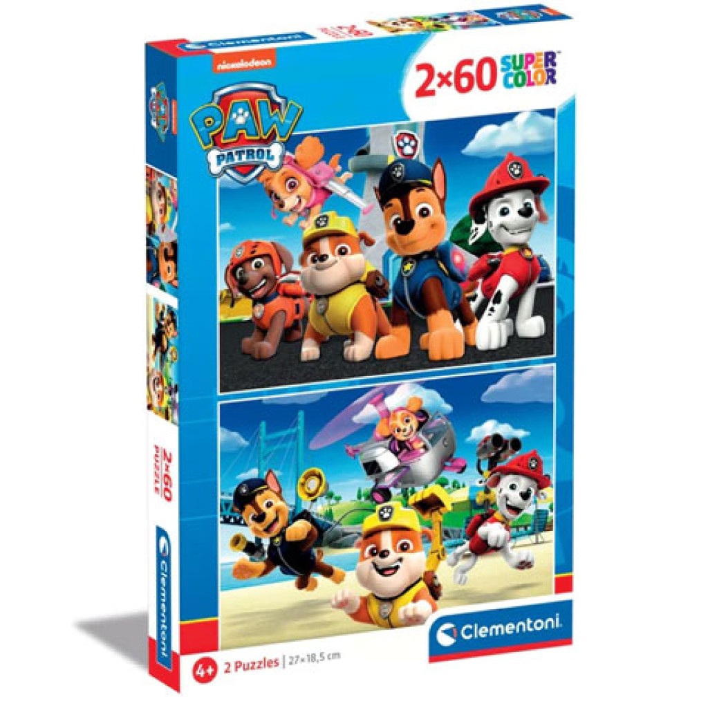 Paw Patrol Supercolor 2-in-1 2x60 Teile Puzzle - Clementoni
