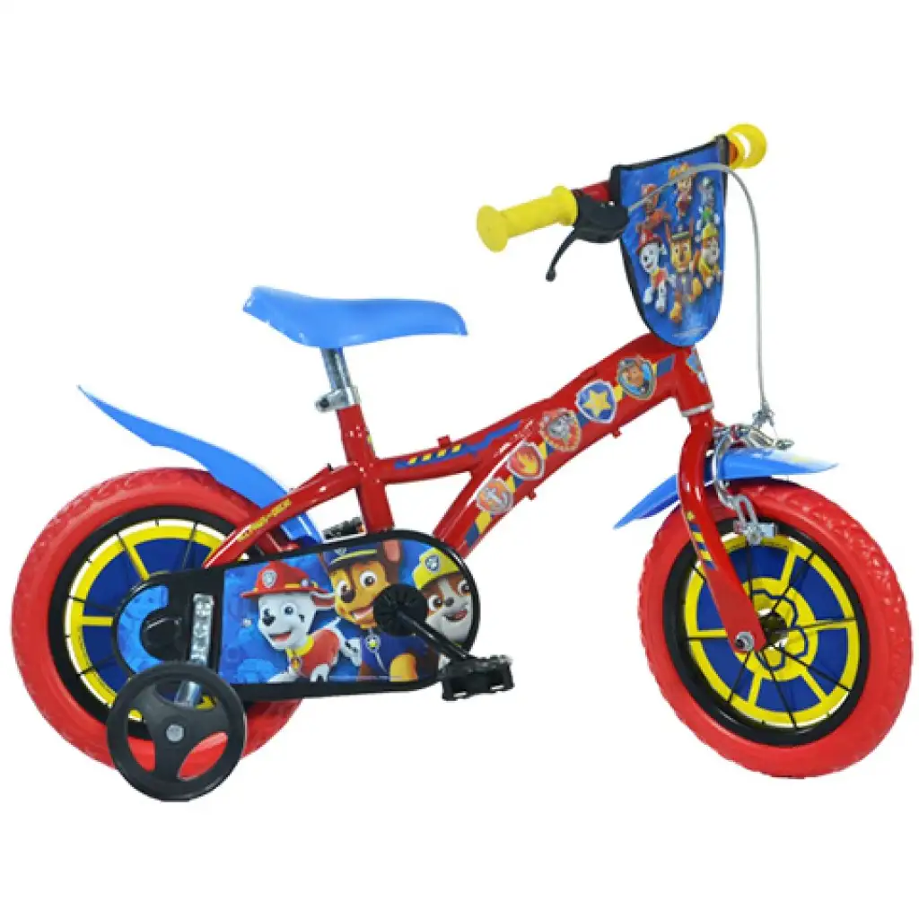 Paw Patrol rot-blaues Kinderfahrrad in Größe 12 - Dino Bikes Fahrrad