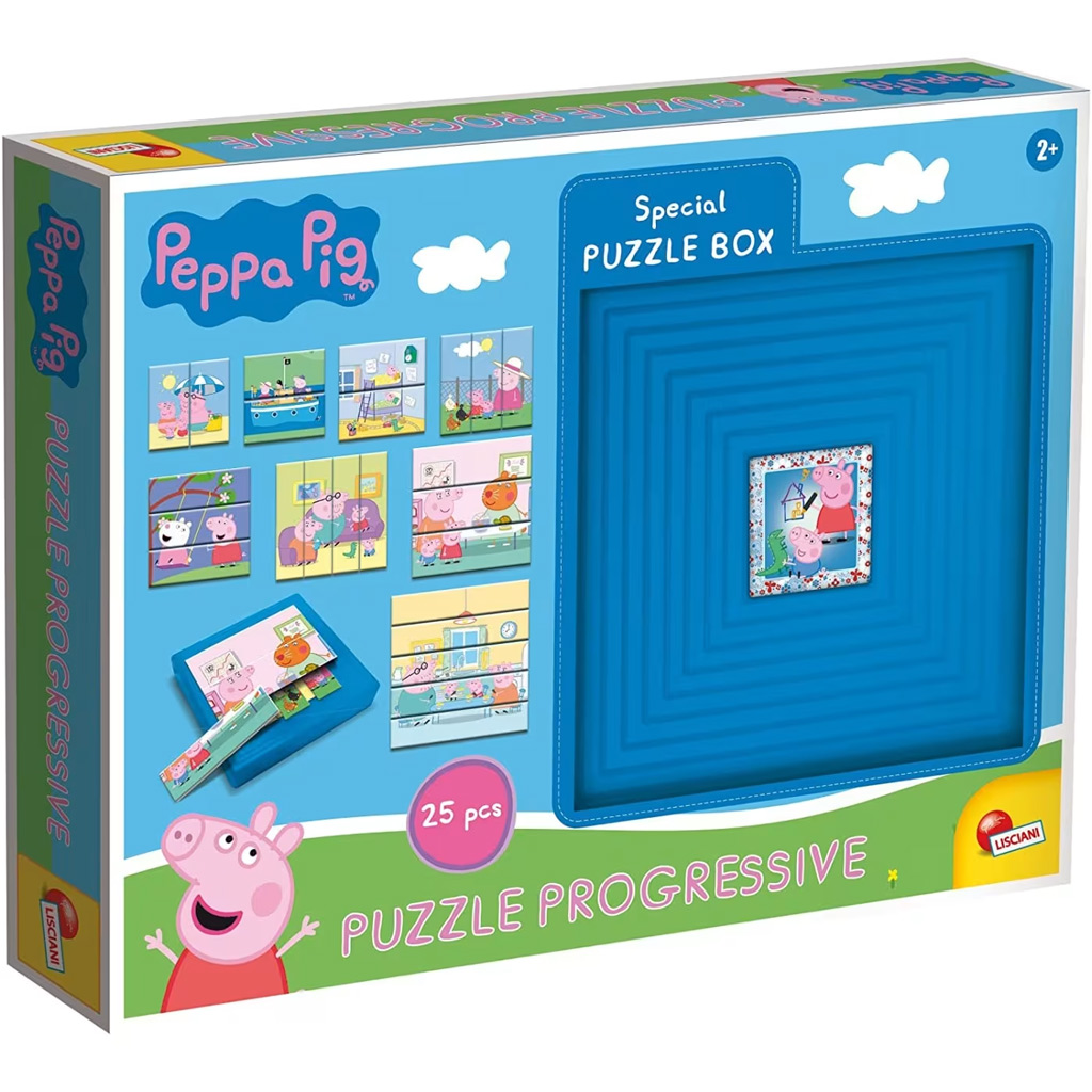Peppa Wutz 8-in-1, 25-teiliges progressives Puzzle – Lisciani