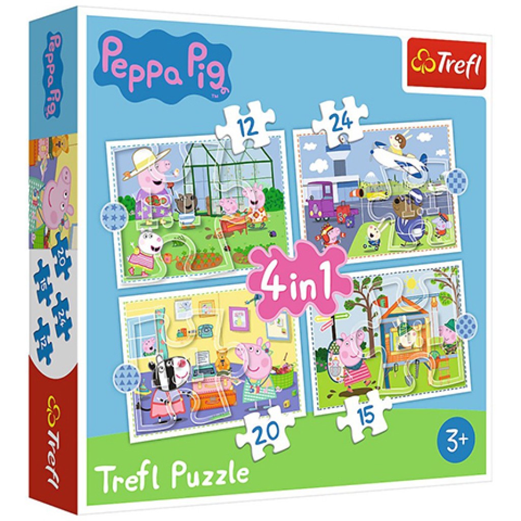 Peppa Wutz Urlaubserinnerungen 4-in-1 Puzzle - Trefl kép 1