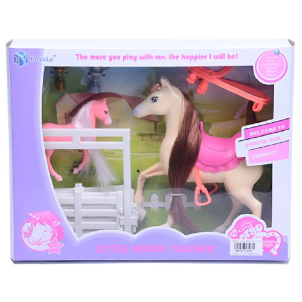 Pferdespielset mit Koppel und Sattel