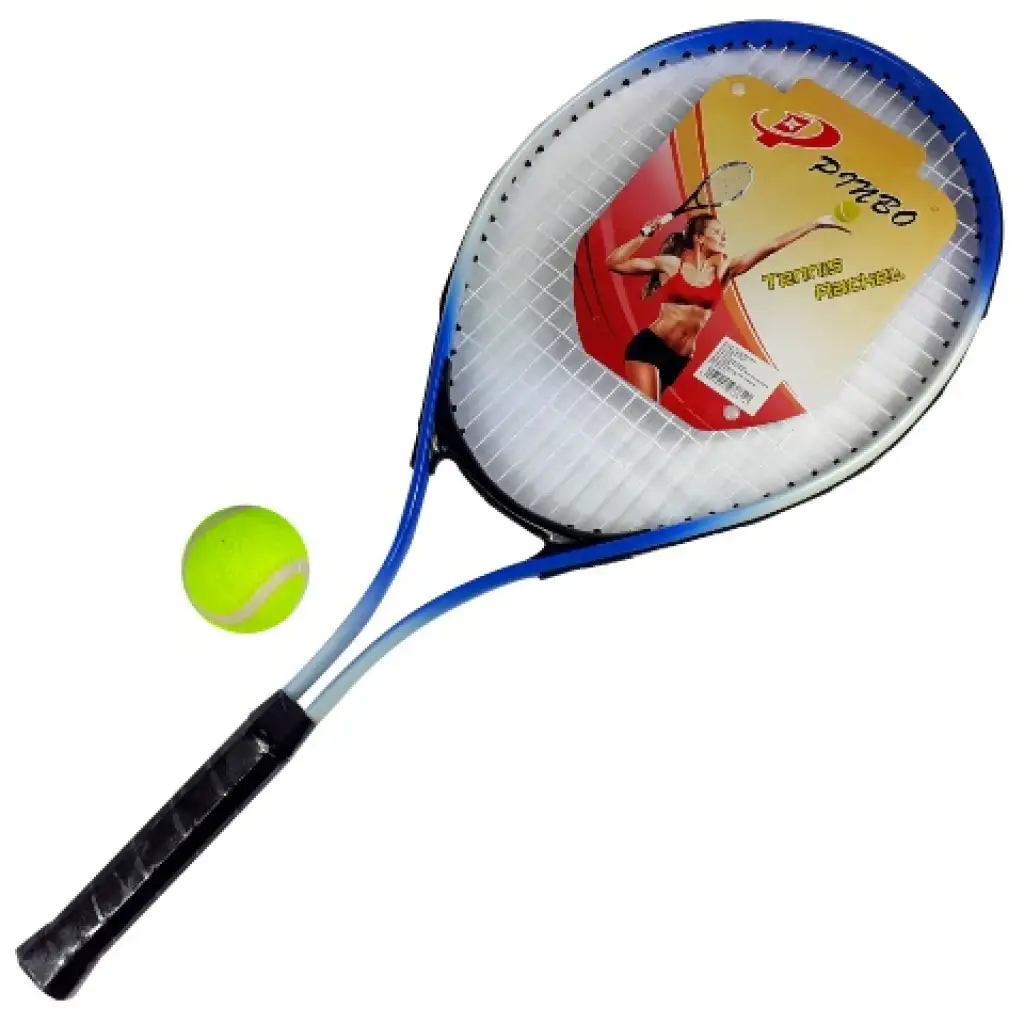PinBo 63 cm Metall-Tennisschläger mit Tennisball in Tragetasche kép 3