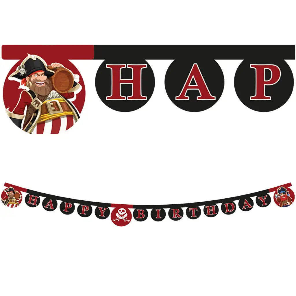 Piraten-Geburtstag „Happy Birthday“ Party-Banner