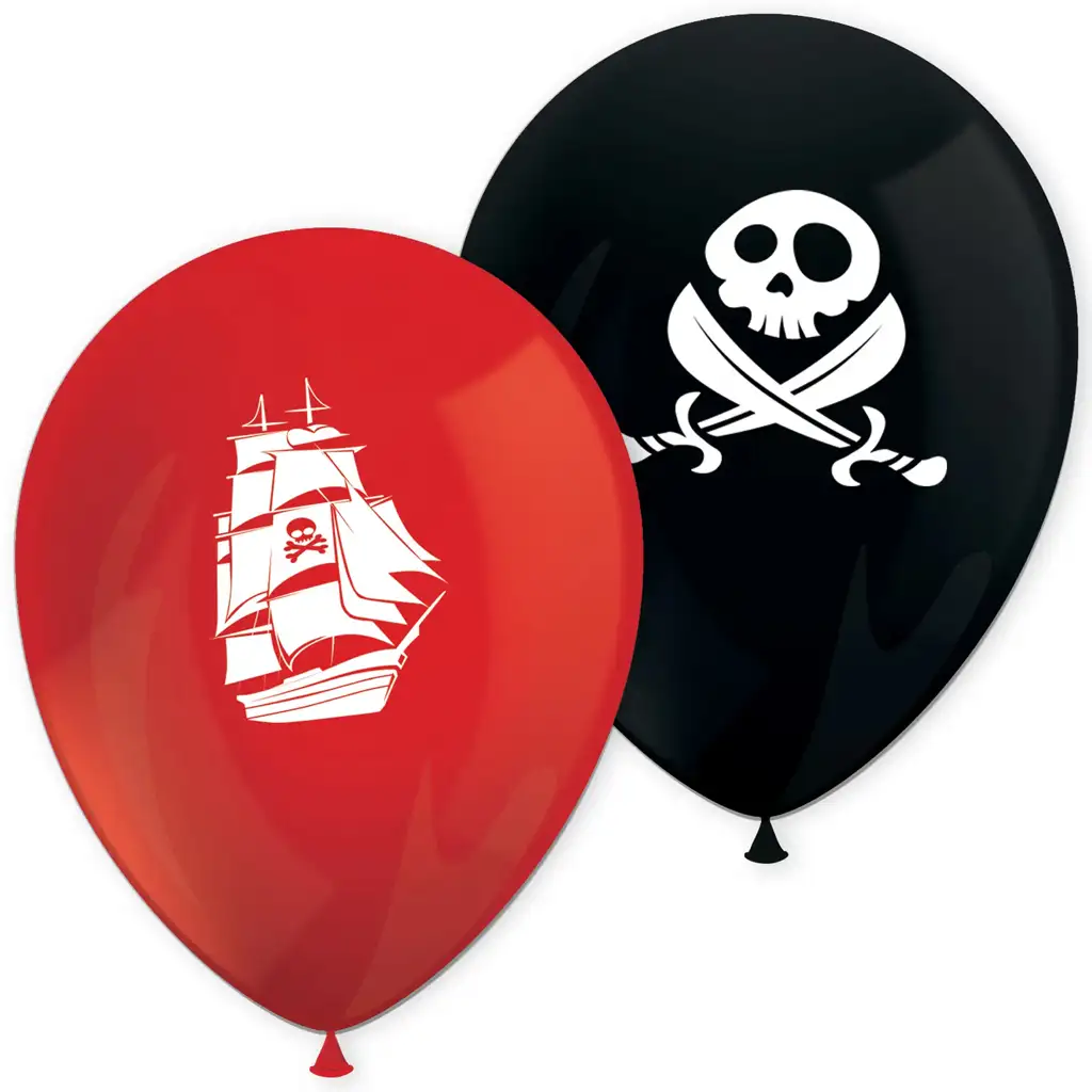 Piratenmuster-Luftballons 8er-Set