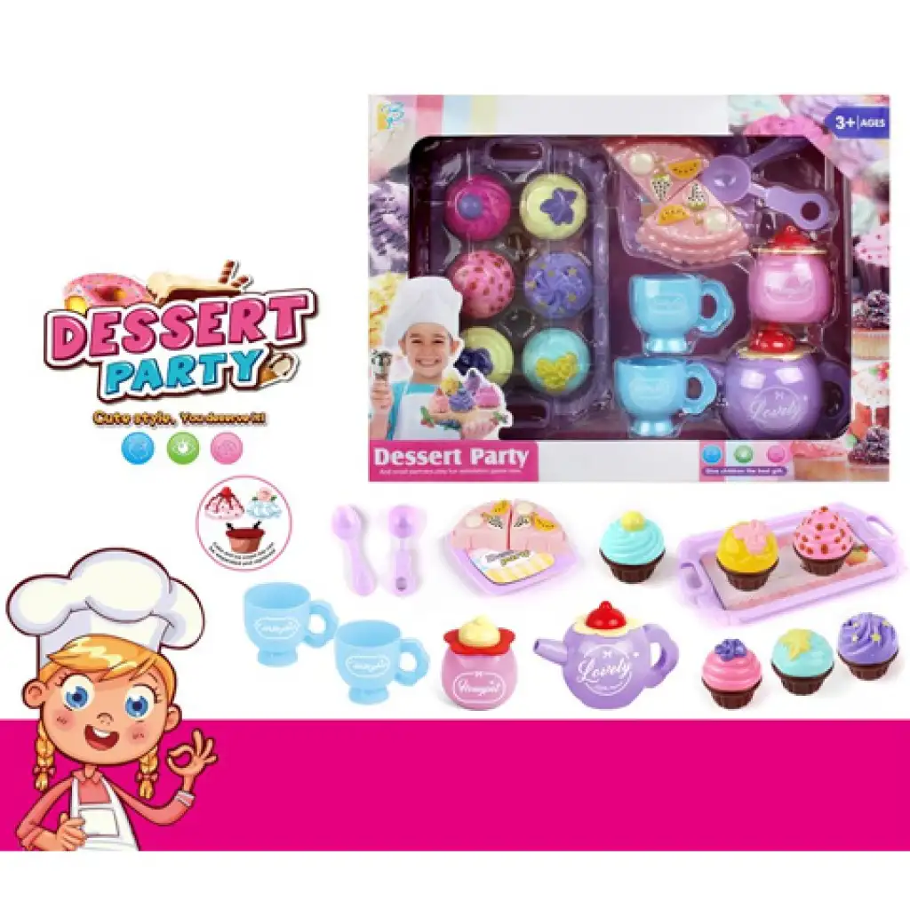 Plastik Tee- und Kuchenset mit Zubehör kép 2