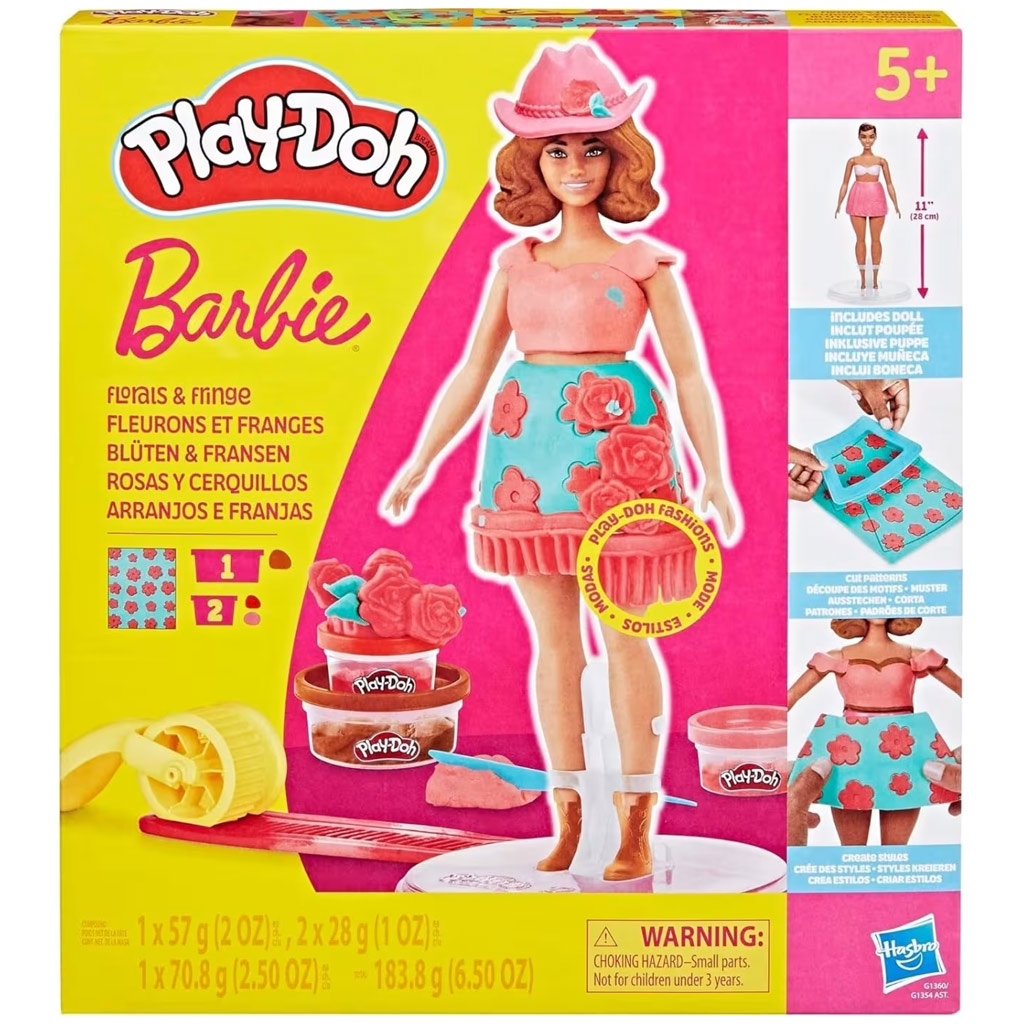 Play-Doh: Barbie Blumenmuster und Fransen Knetset – Hasbro