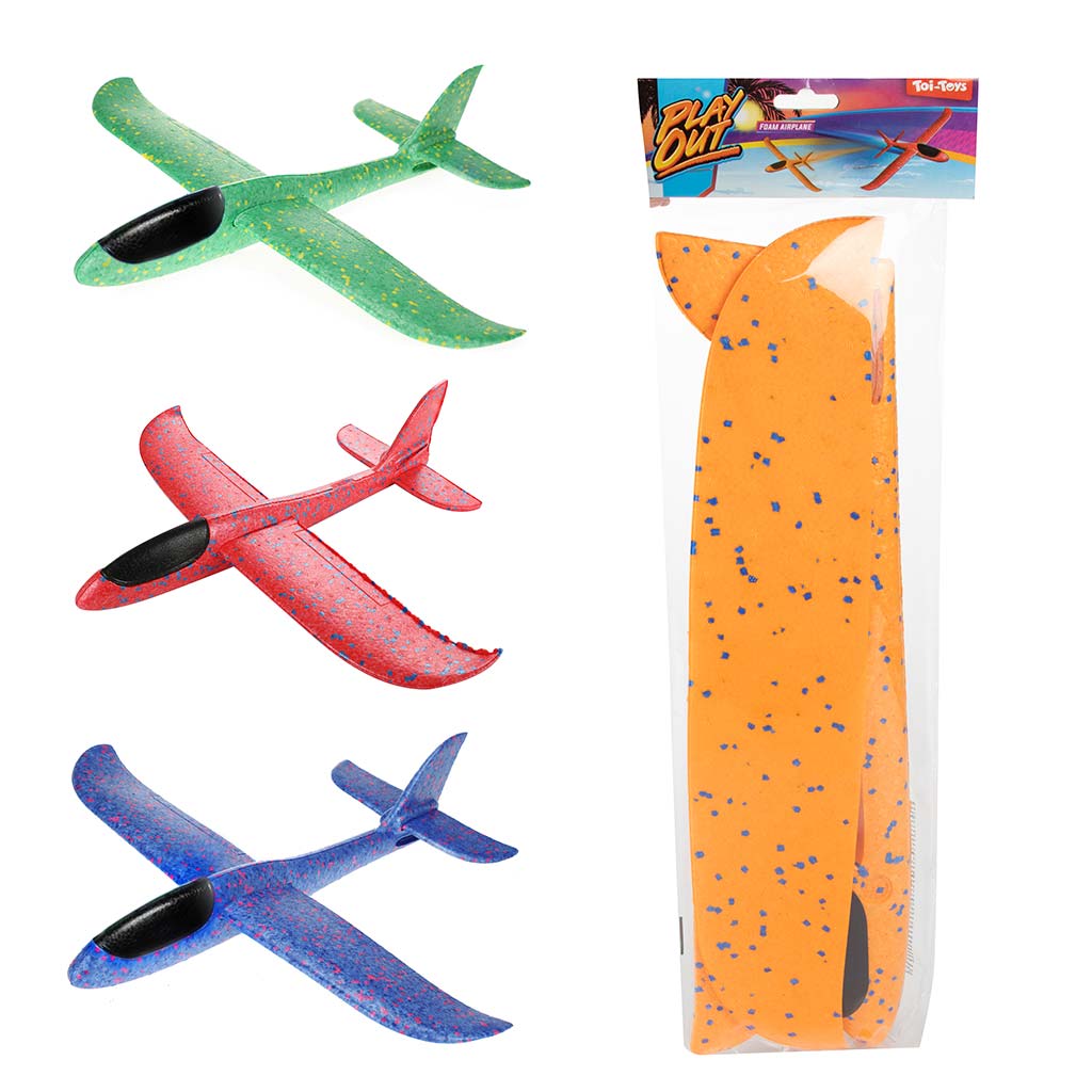Play Out: Styropor-Flugzeug zum Zusammenbauen in verschiedenen Farben, 1 Stück