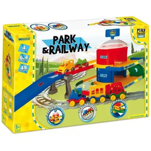 Play Track Eisenbahnstrecke und Parkhaus