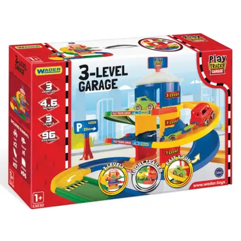 Play Tracks: 3-stöckiges Parkhaus mit 2 kleinen Autos - Wader