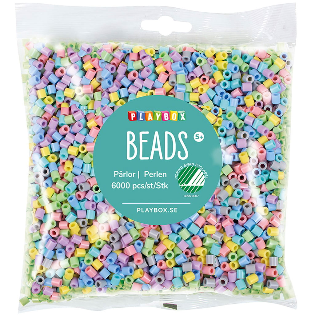 PlayBox: 5-mm-MIDI-Bügelperlen in Pastellfarben, 6000er-Packung