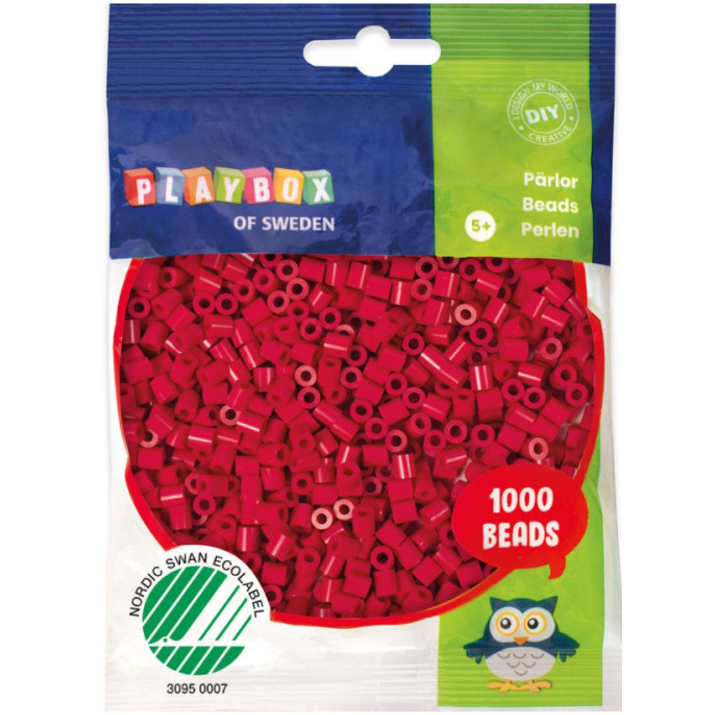 PlayBox: 5mm MIDI Bügelperlen, 1000 Stück, Weihnachtsrot