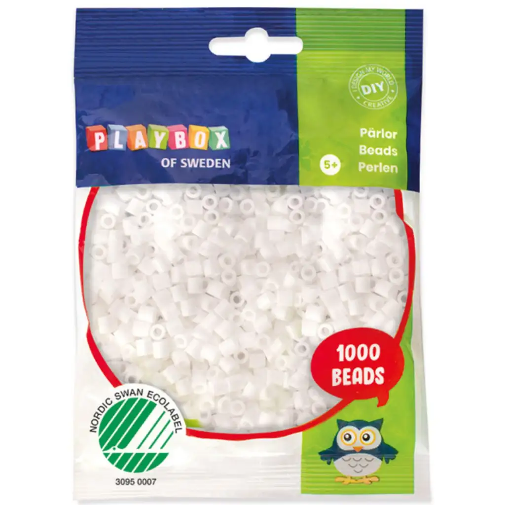 PlayBox: 5mm MIDI Bügelperlen, 1000 Stück, in Weiß