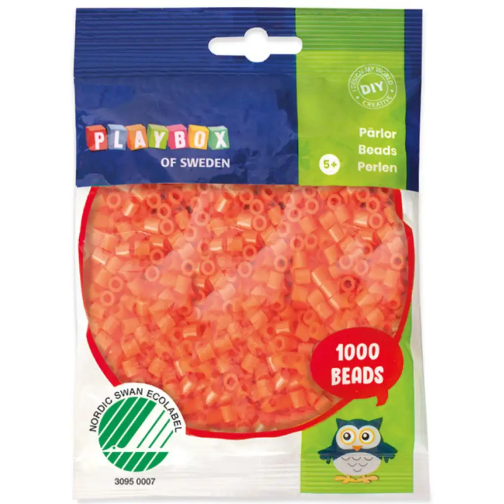 PlayBox: 5mm MIDI Bügelperlen, 1000 Stück, orangefarben
