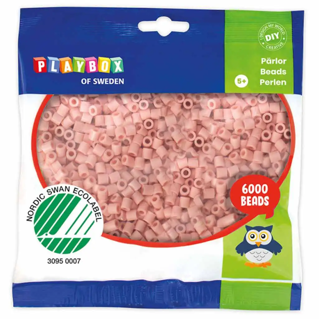 PlayBox: 5mm MIDI Bügelperlen in hellem Beige, 6000 Stück Packung