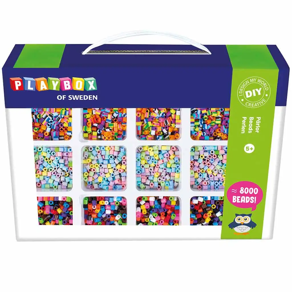 PlayBox: 5mm MIDI bügelperlen 12 Farben 8000 Stück Packung