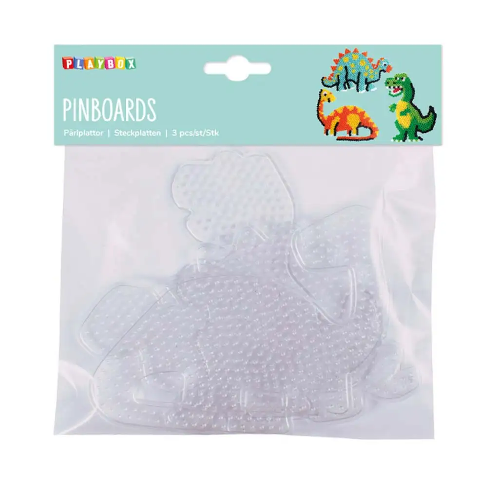 PlayBox: 5mm MIDI bügelperlen Grundplatten 3er-Pack - Dinosaurier