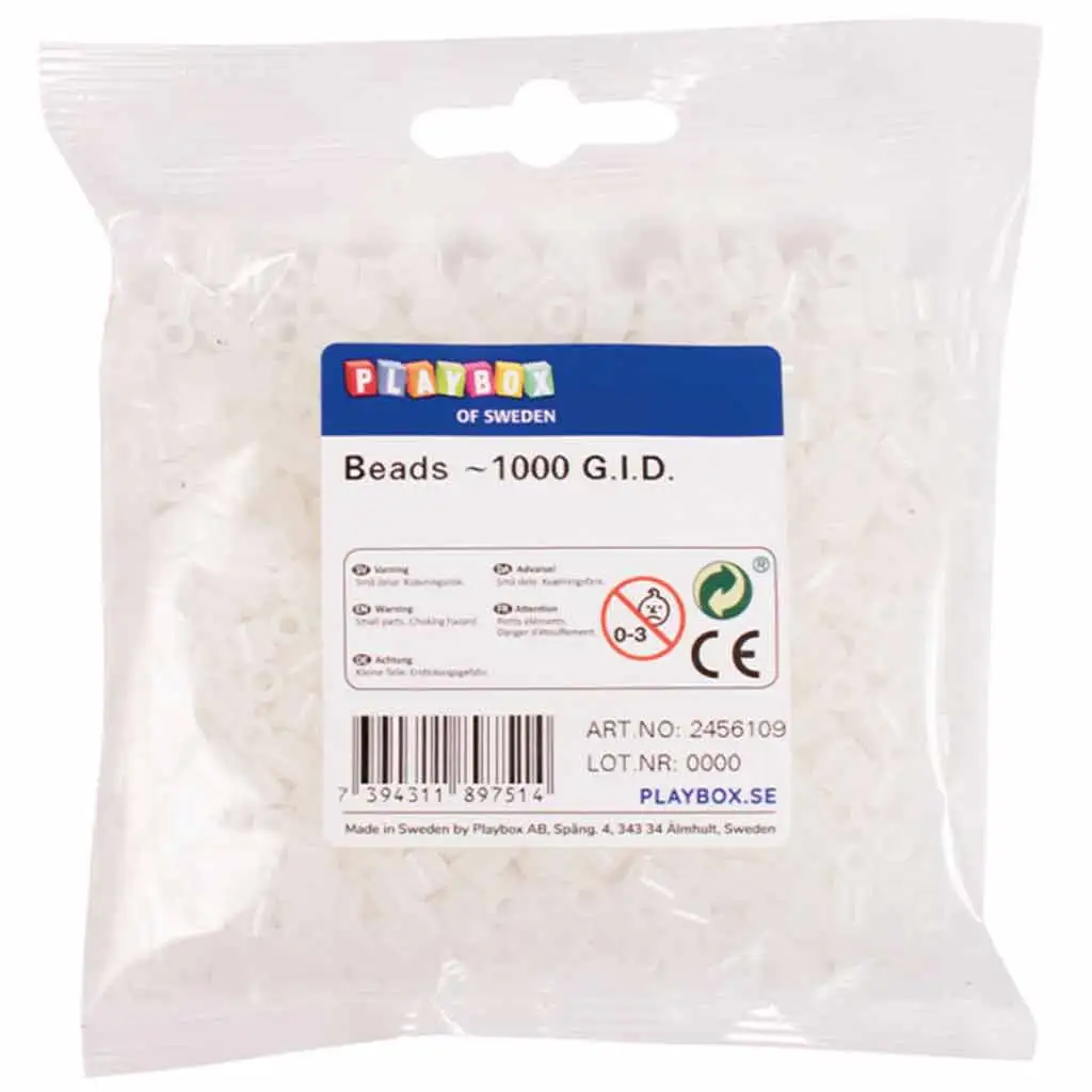 PlayBox: 5mm MIDI im Dunkeln leuchtende bügelbare Perlen, 1000 Stück Packung