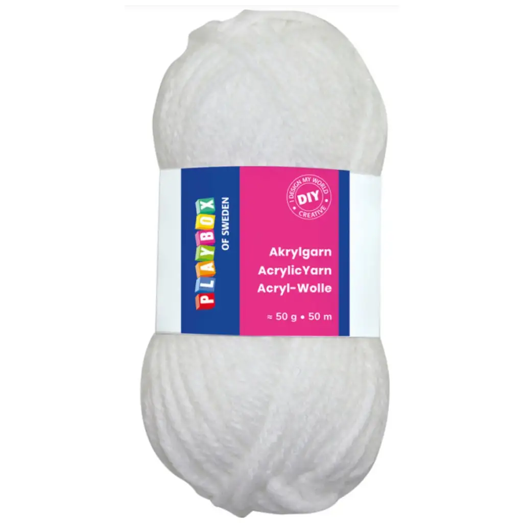 PlayBox: Acrylgarn 50g, 50m, in Weiß