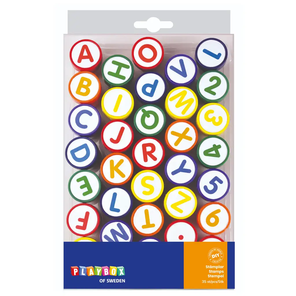 PlayBox: Buchstaben und Zahlen 35-teiliges Stempelset