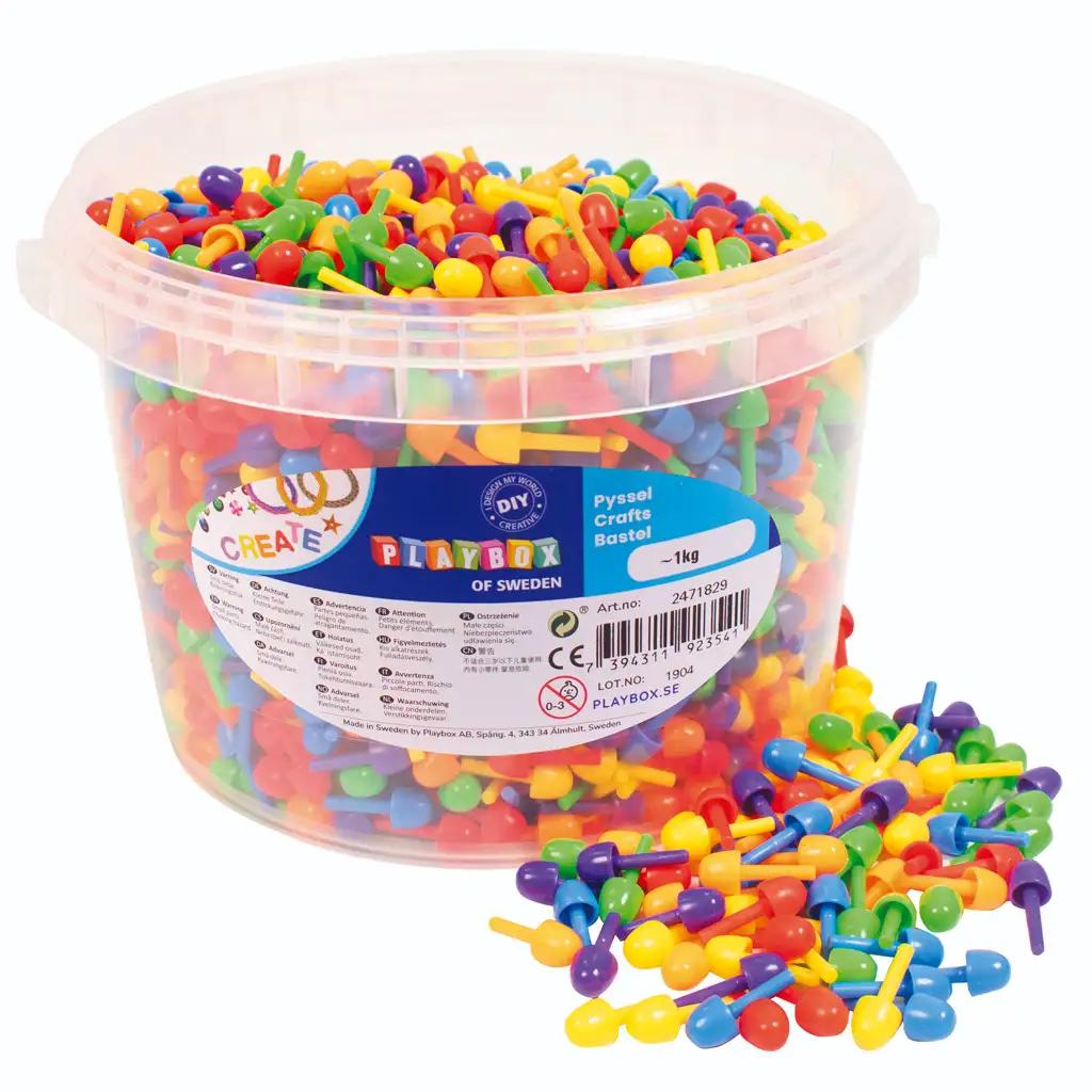 PlayBox: Bunter Mosaik-Steckspiel 2700-teiliges Set im Eimer 1cm