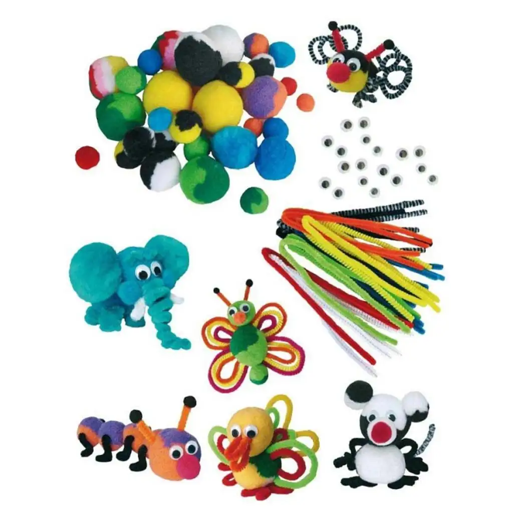 PlayBox: Buntes Pompon-Set mit Tieren