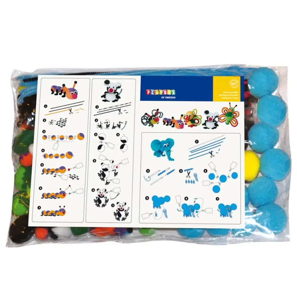 PlayBox: Buntes Pompon-Set mit Tieren kép 2