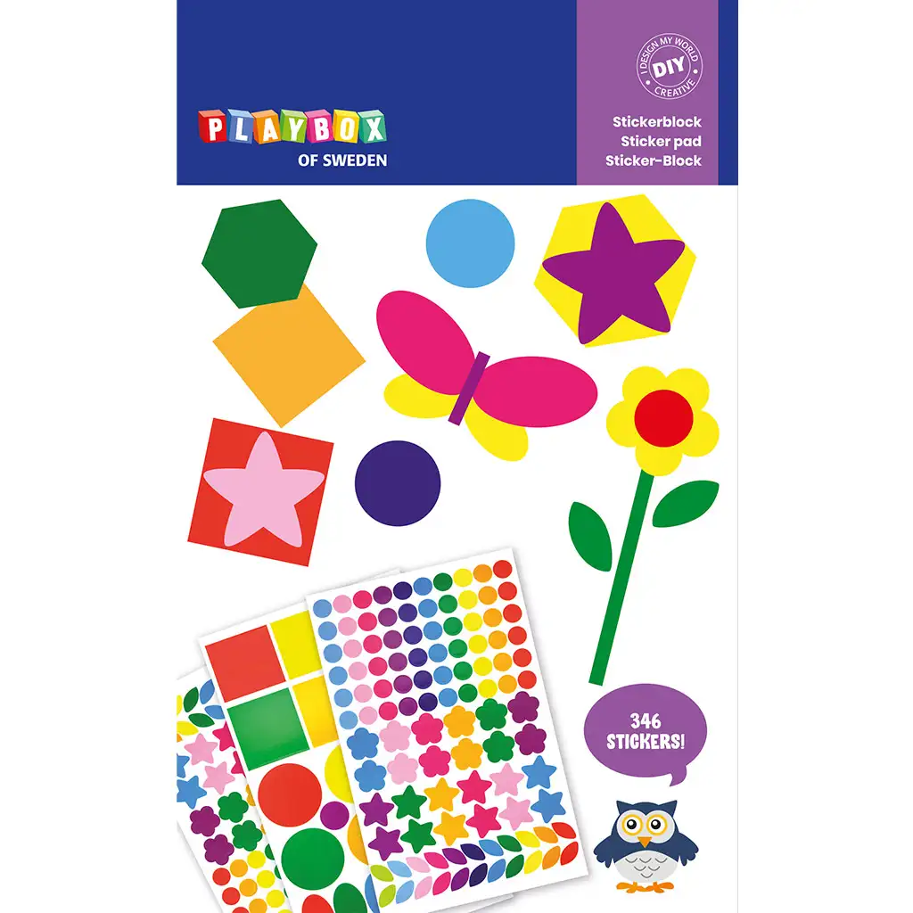 PlayBox: Dekorationsaufkleber-Set 3 Blätter 346 Stück
