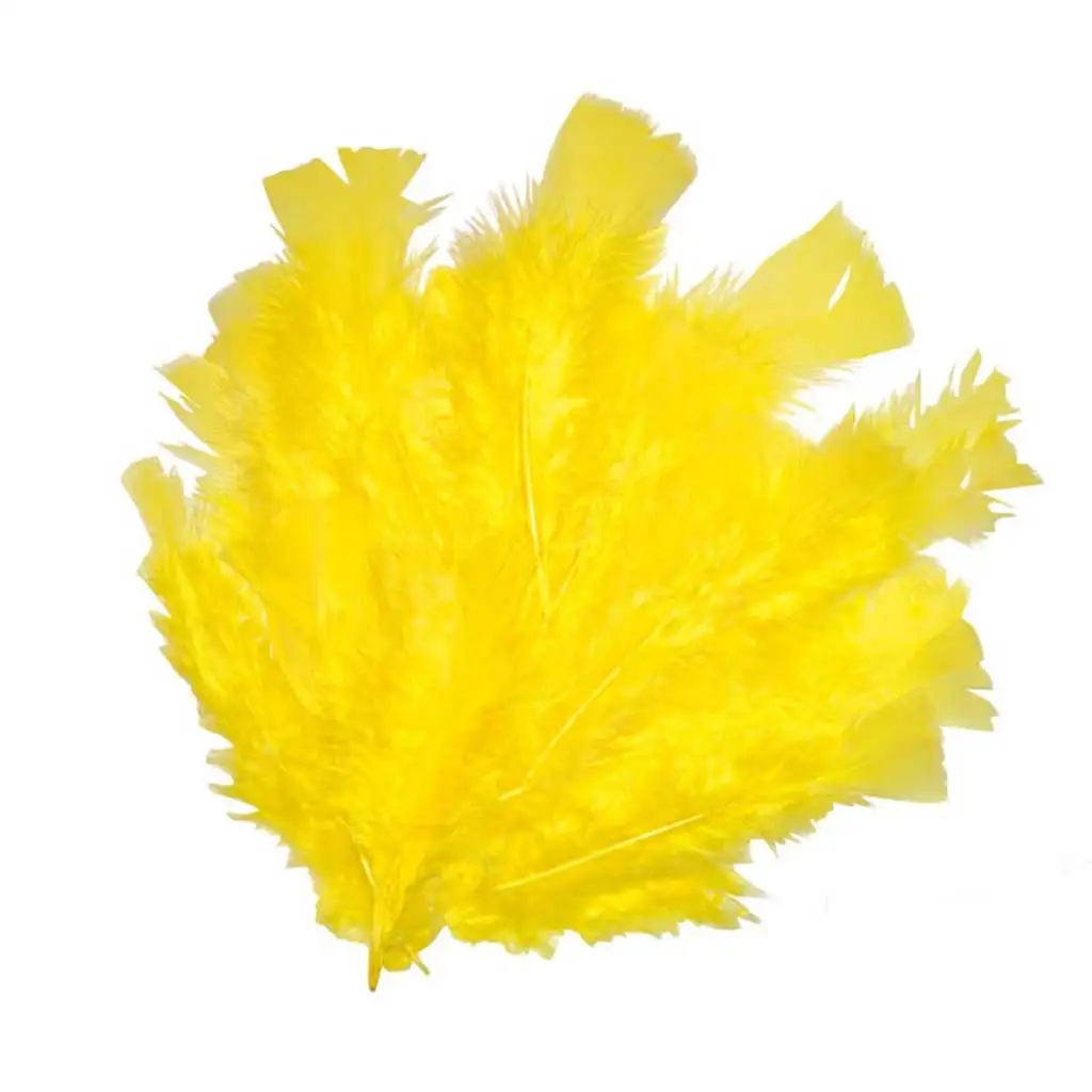 PlayBox: Dekorative gelbe Truthahnfedern, 48er Packung