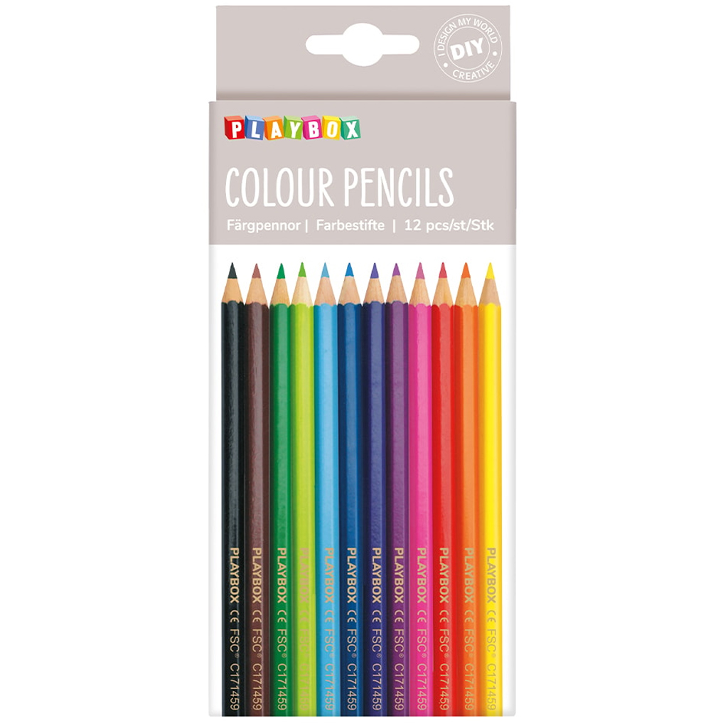 PlayBox: Dünne Buntstifte, 12er-Set