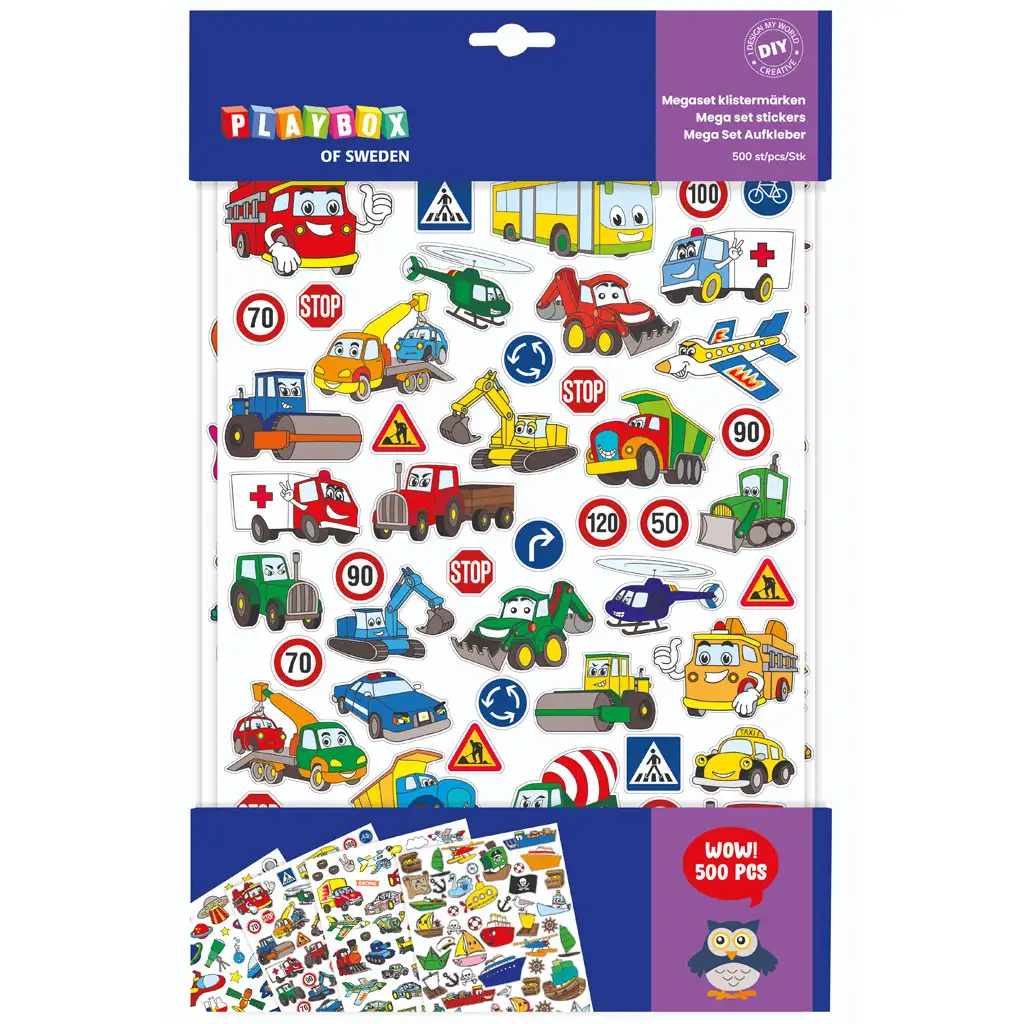 PlayBox: Fahrzeuge 500 Stück Mega-Aufkleberset