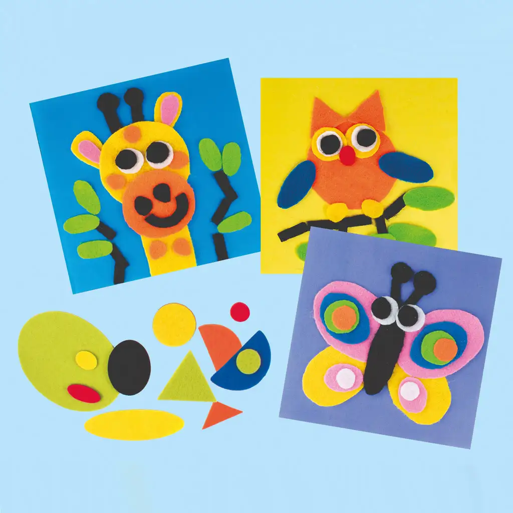 PlayBox: Geometrische Formen aus Filz, selbstklebend, 500 Stück Set kép 2