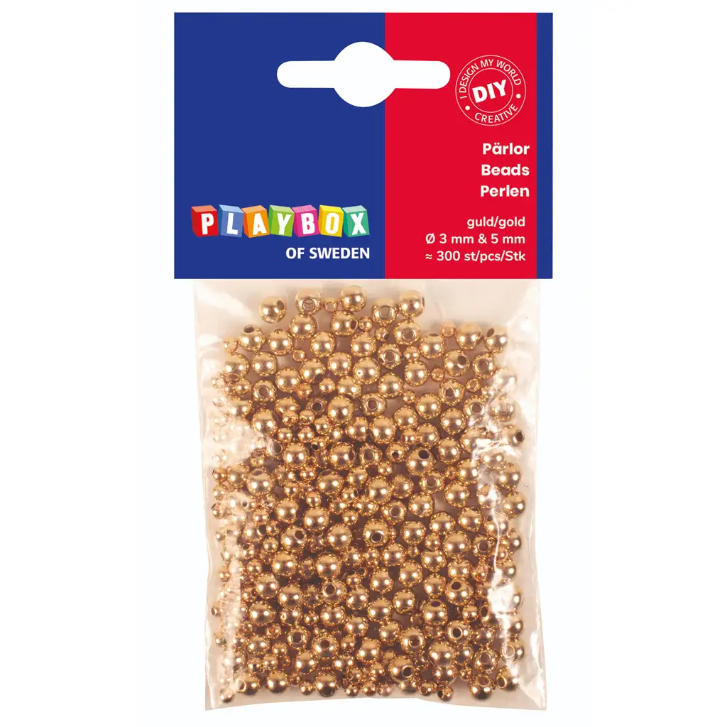 PlayBox: Goldene runde Perlen-Set 300 Stück