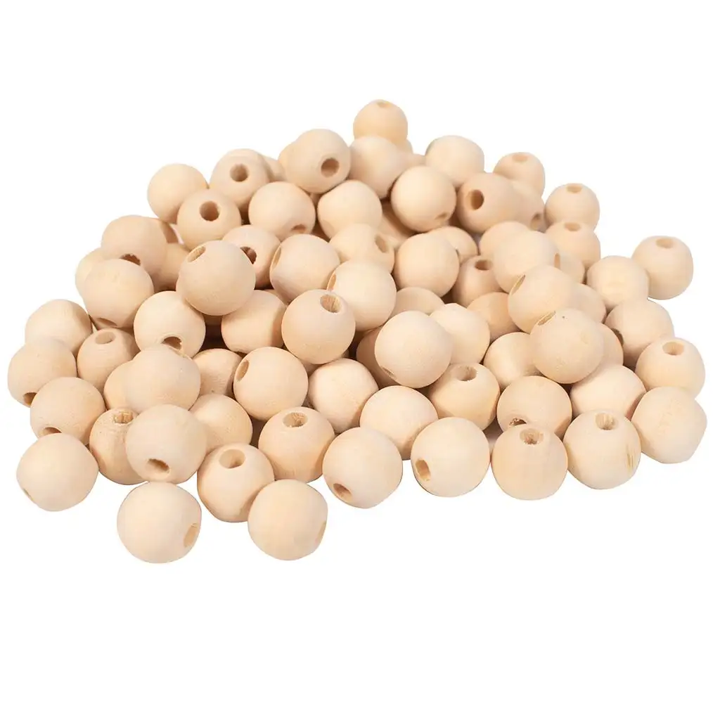 PlayBox: Naturholz-Perlenkugeln 15mm Größe, 100er Packung