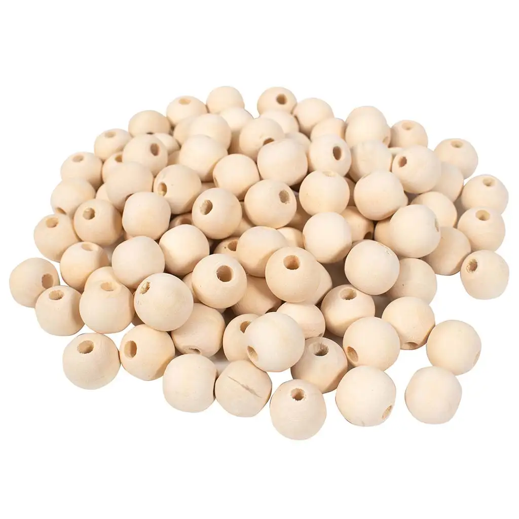 PlayBox: Naturholz-Perlenkugeln 20mm Größe 100er Pack