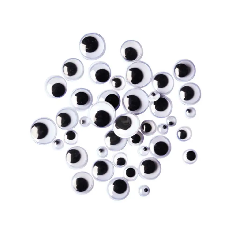 PlayBox: Schwarze und weiße Wackelaugen in verschiedenen Größen, 300 Stück