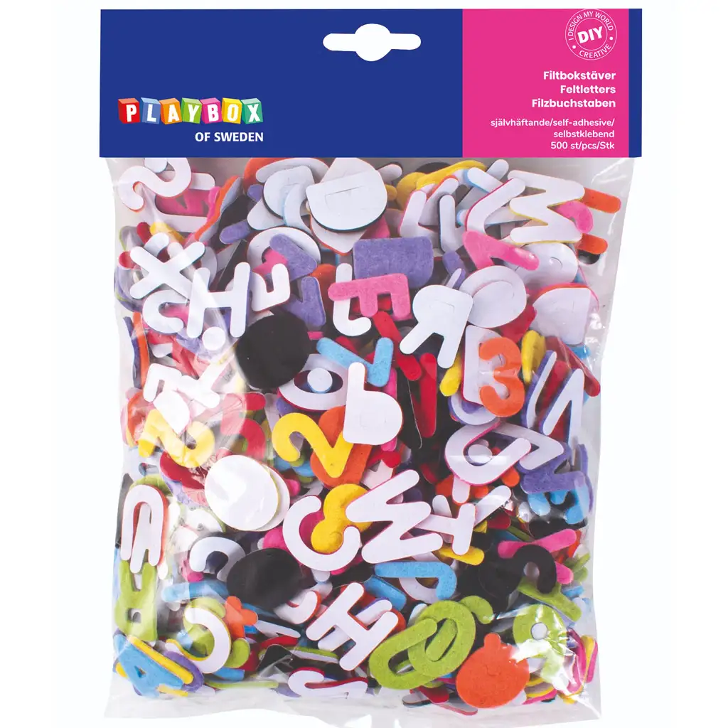 PlayBox: Selbstklebende Filzbuchstaben und -zahlen, 500er-Set kép 1