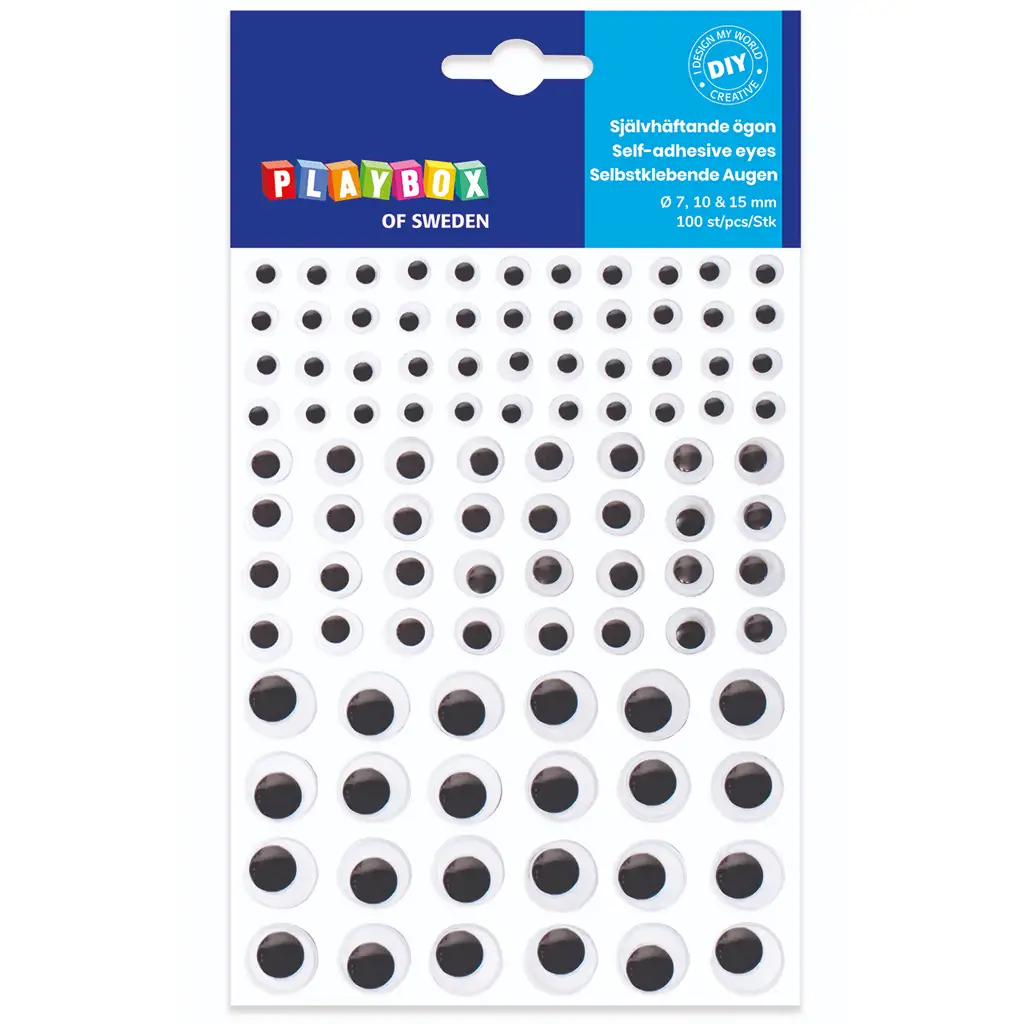 PlayBox: Selbstklebende Wackelaugen 100er-Set