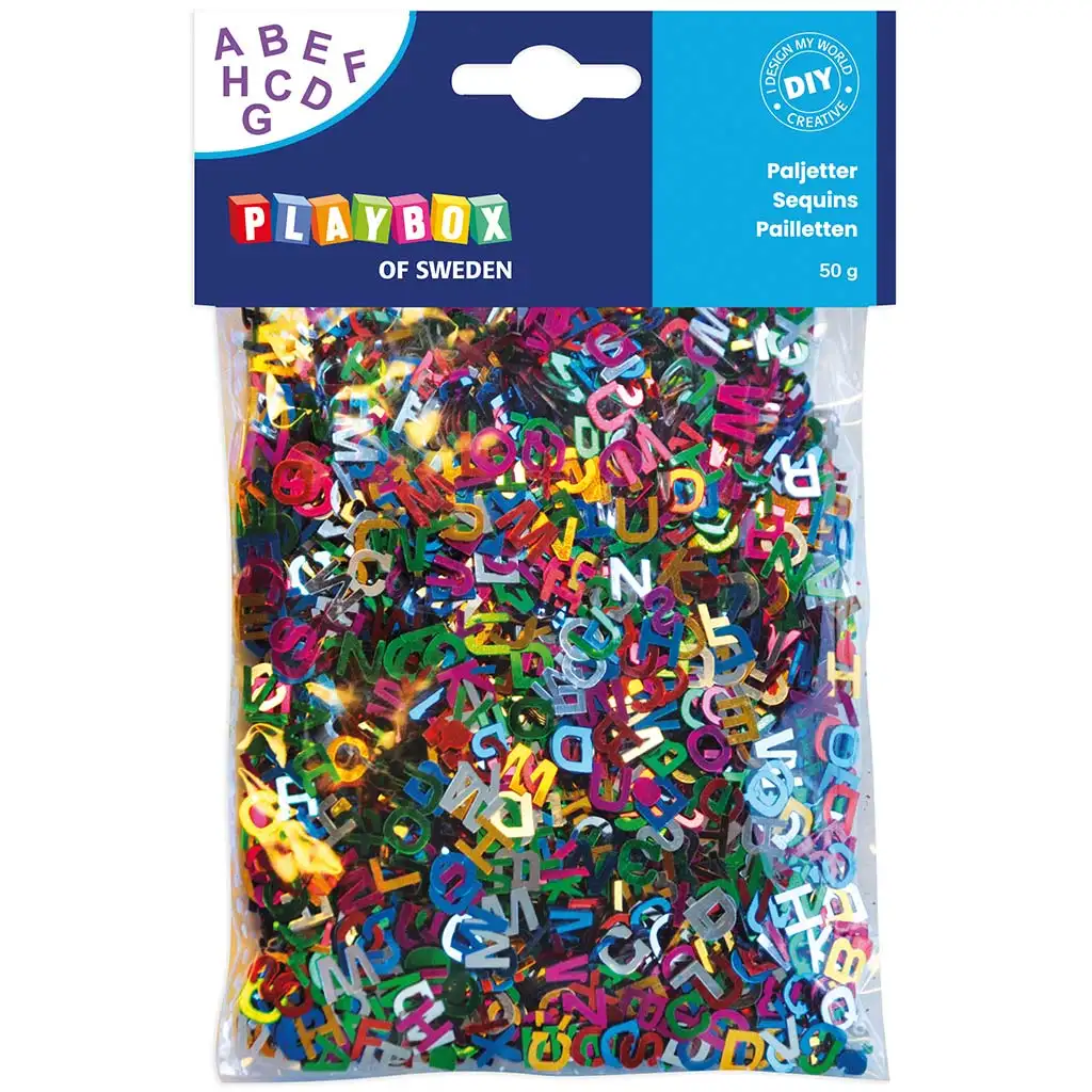 PlayBox: Selbstklebendes buntes Buchstabenpaket 50g