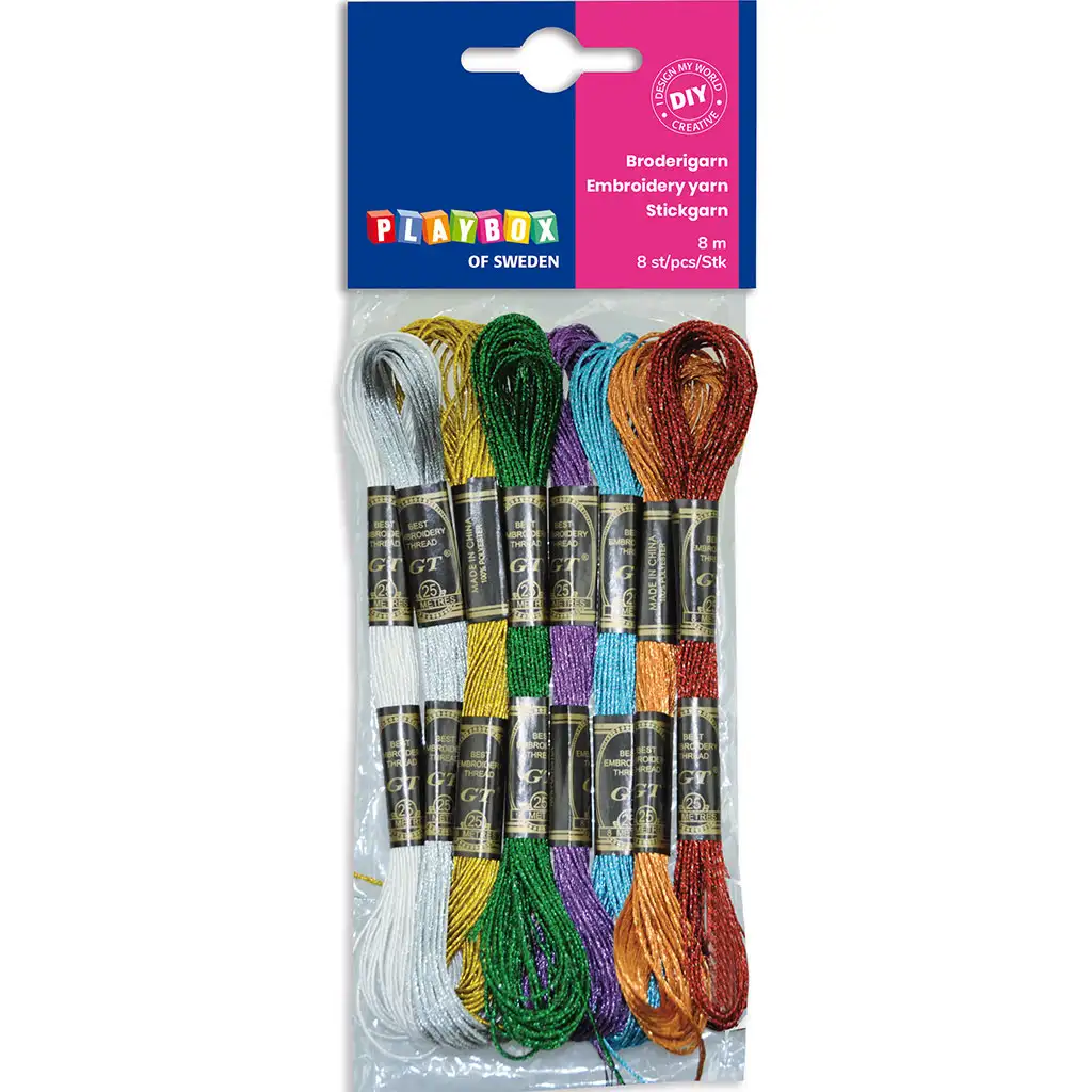 Playbox: 8er-Pack glitzerndes Garn in verschiedenen Farben 8x8m kép 1