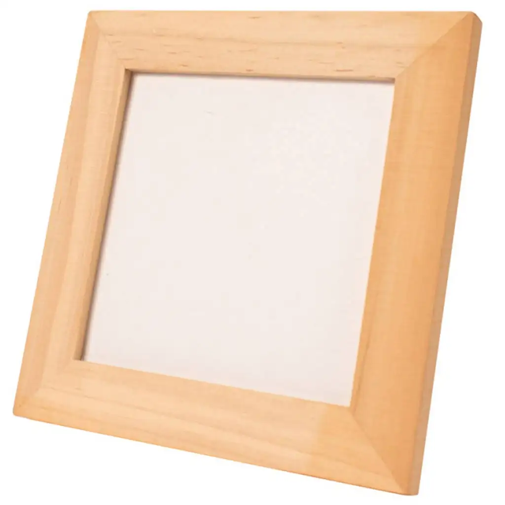 Playbox: Naturholz bemalbarer Bilderrahmen – 120 x 120 mm