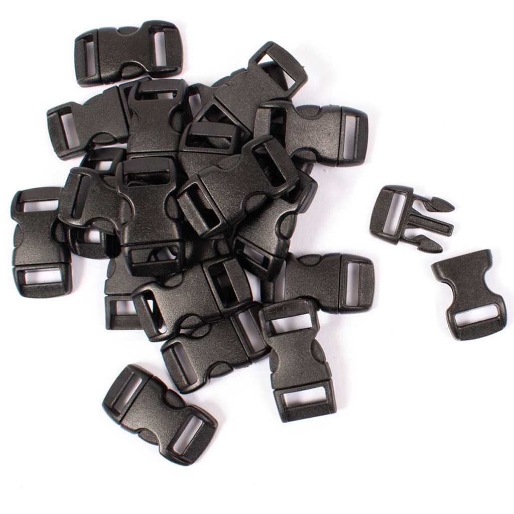 Playbox: Schwarze Kunststoffschnallen, 10er-Set, 11 mm