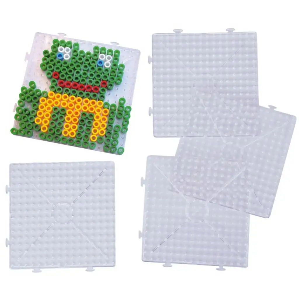 Playbox: XL Bügelperlen Grundplatten Set – 5 Stück, quadratisch, verbindbar