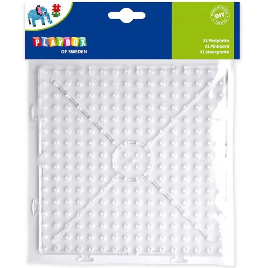 Playbox: XL bügelbare Perlenplatte – 1 Stück, quadratisch, verbindbar