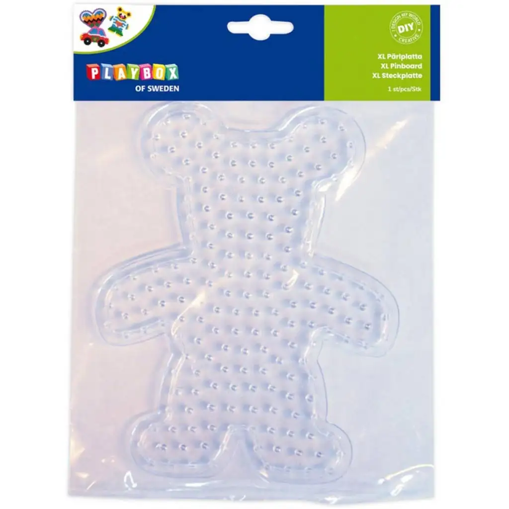 Playbox: XL bügelperlen Grundplatte – 1 Stück (Bär, Auto oder Herzform)