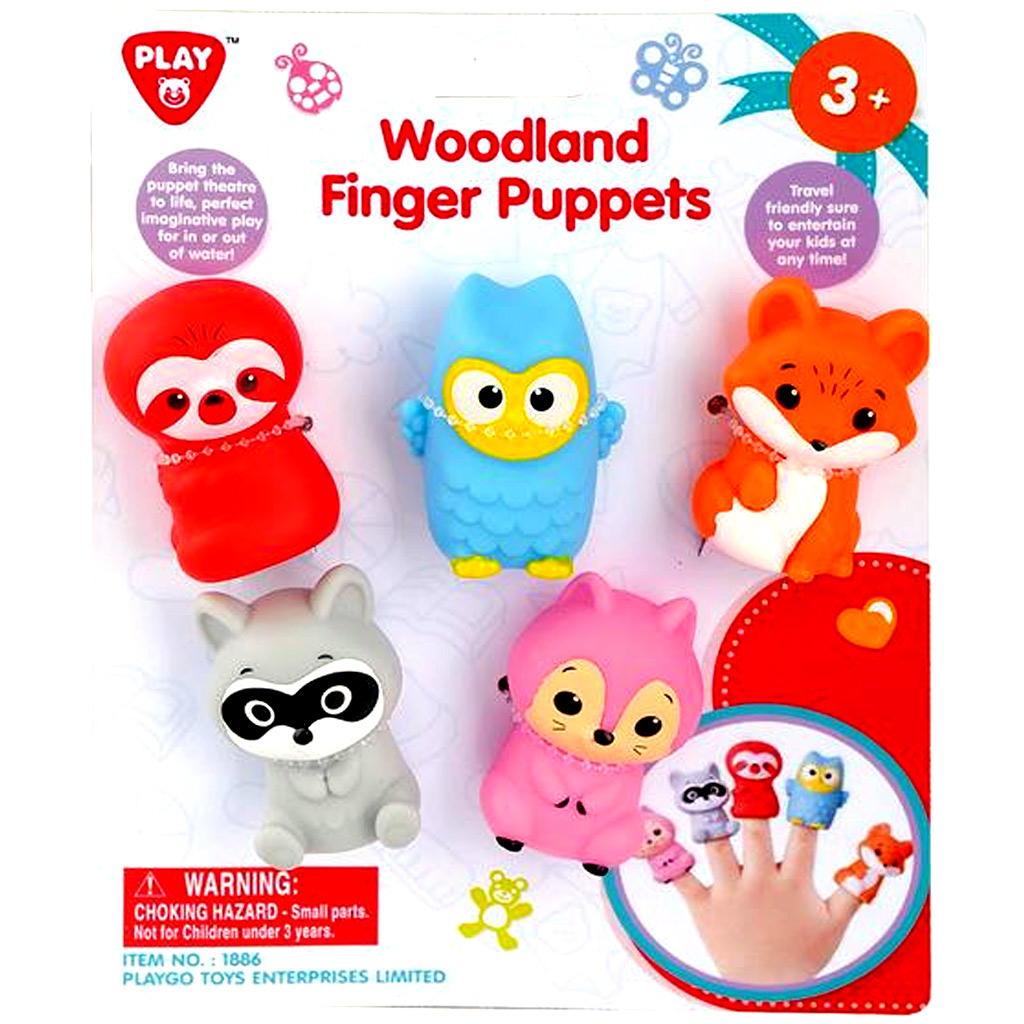Playgo: 5-teiliges Fingerpuppen-Set Waldtiere